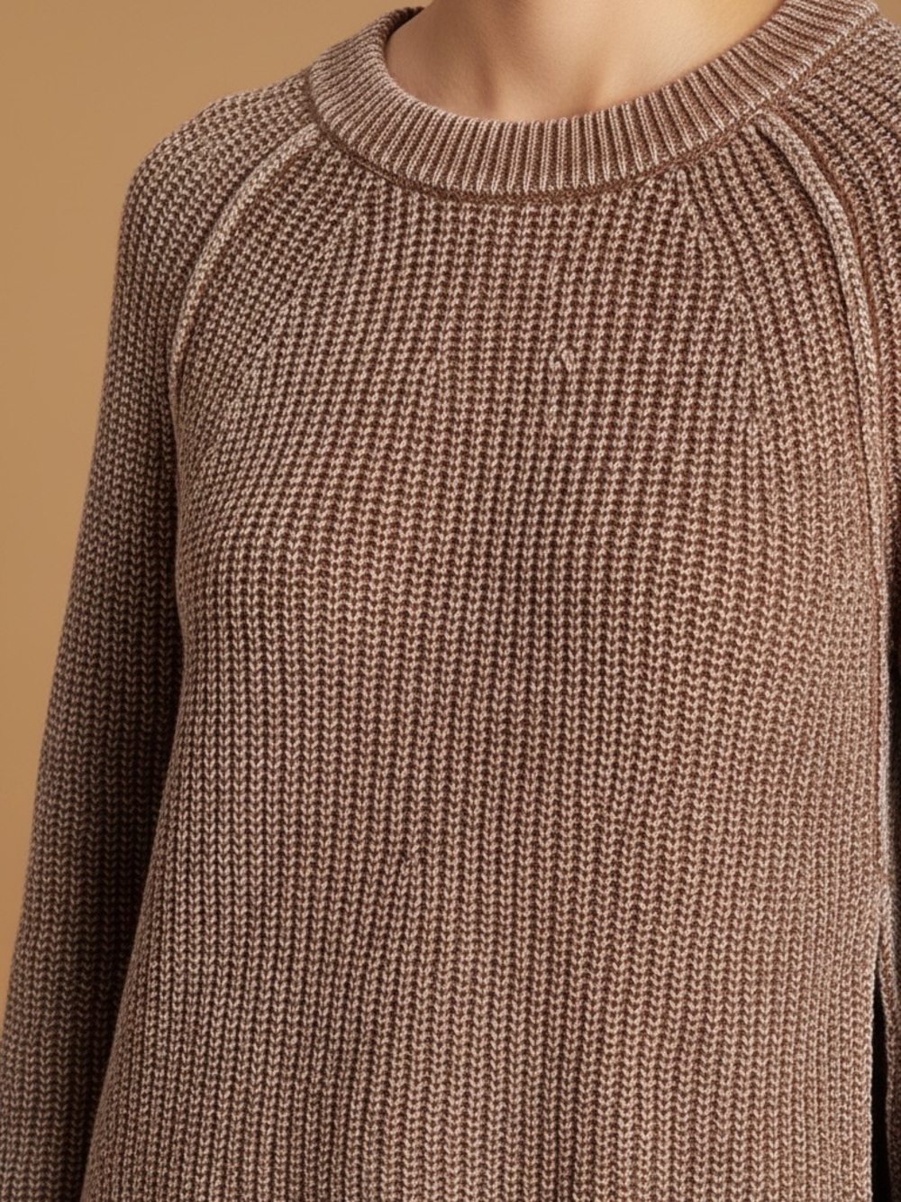 Blu Pepper Scoopneck Knit Sweater in Brown/Taupe